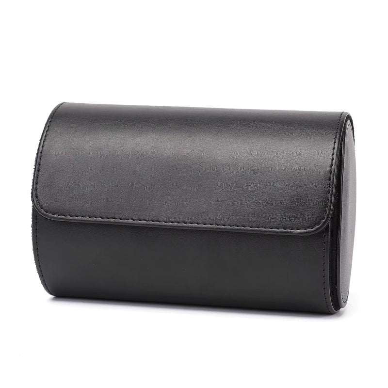 Vantier Premium Black Leather Watch Case – 2 Slots