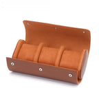 Vantier Premium Brown Leather Watch Case – 3 Slots