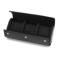 Vantier Premium Black Leather Watch Case – 3 Slots