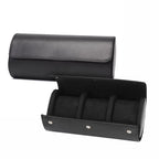 Vantier Premium Black Leather Watch Case – 3 Slots