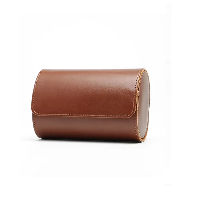 Vantier Premium Brown Leather Watch Case – 2 Slots